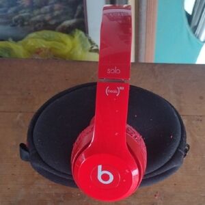 Red Beats Solo Headphones